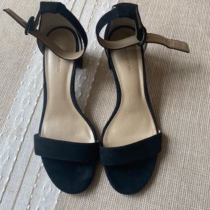Black suede strappy sandals